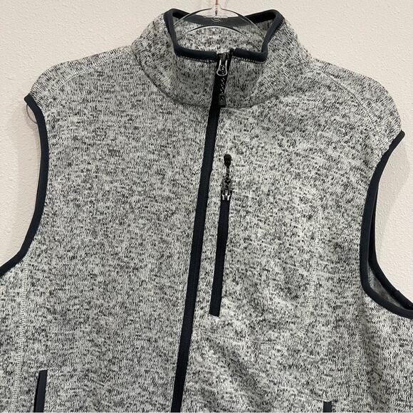 Free Country Men’s Sweater Vest Pumice Gray Fleece  Full Zip w/ Pockets - Medium - Picture 3 of 10